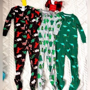 NWT 18-24 month Old Navy Target Christmas Holiday Boys Feetie Pajamas Fleece